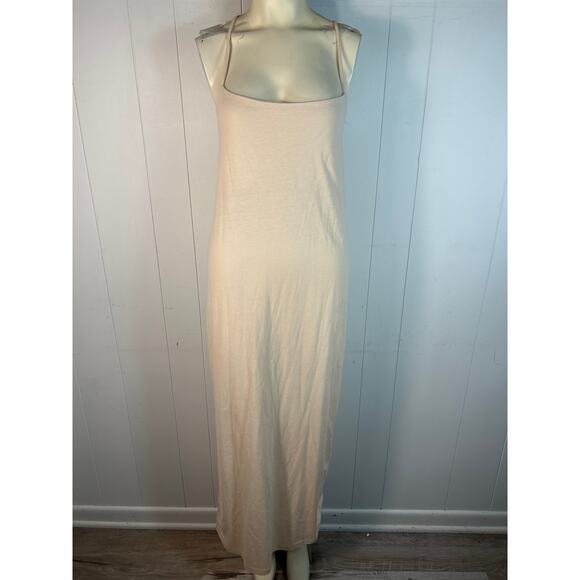 RAEY Square-Neck Cotton-Blend Jersey Maxi Slip Dress in Ivory. NWT. Size 8 US - Picture 4 of 10